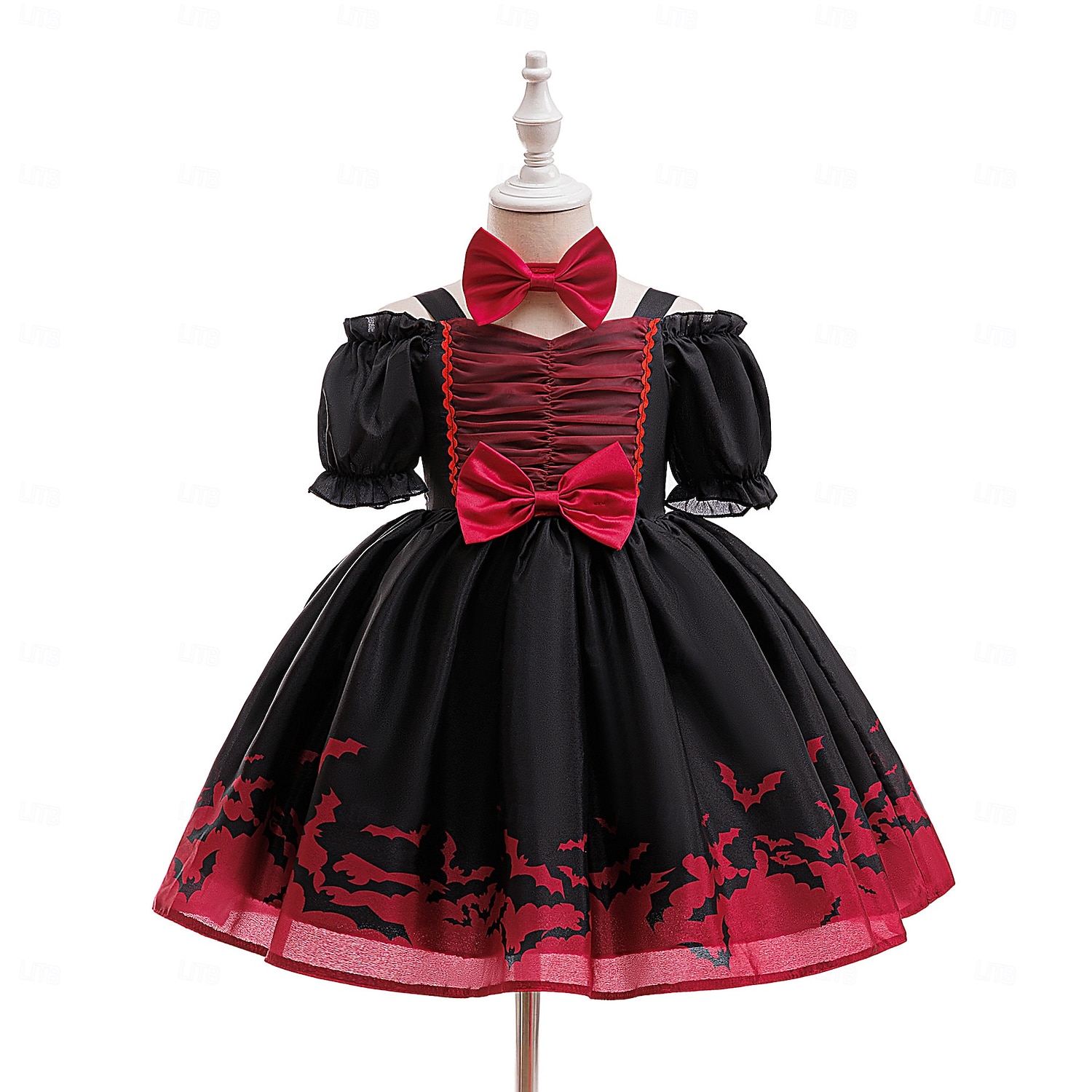 Kids Girls' Party Dress Graphic Short Sleeve Special Occasion Halloween Party Halloween Custome Sweet Polyester Summer Spring Fall kids Black 2026 - $42.99 –P2