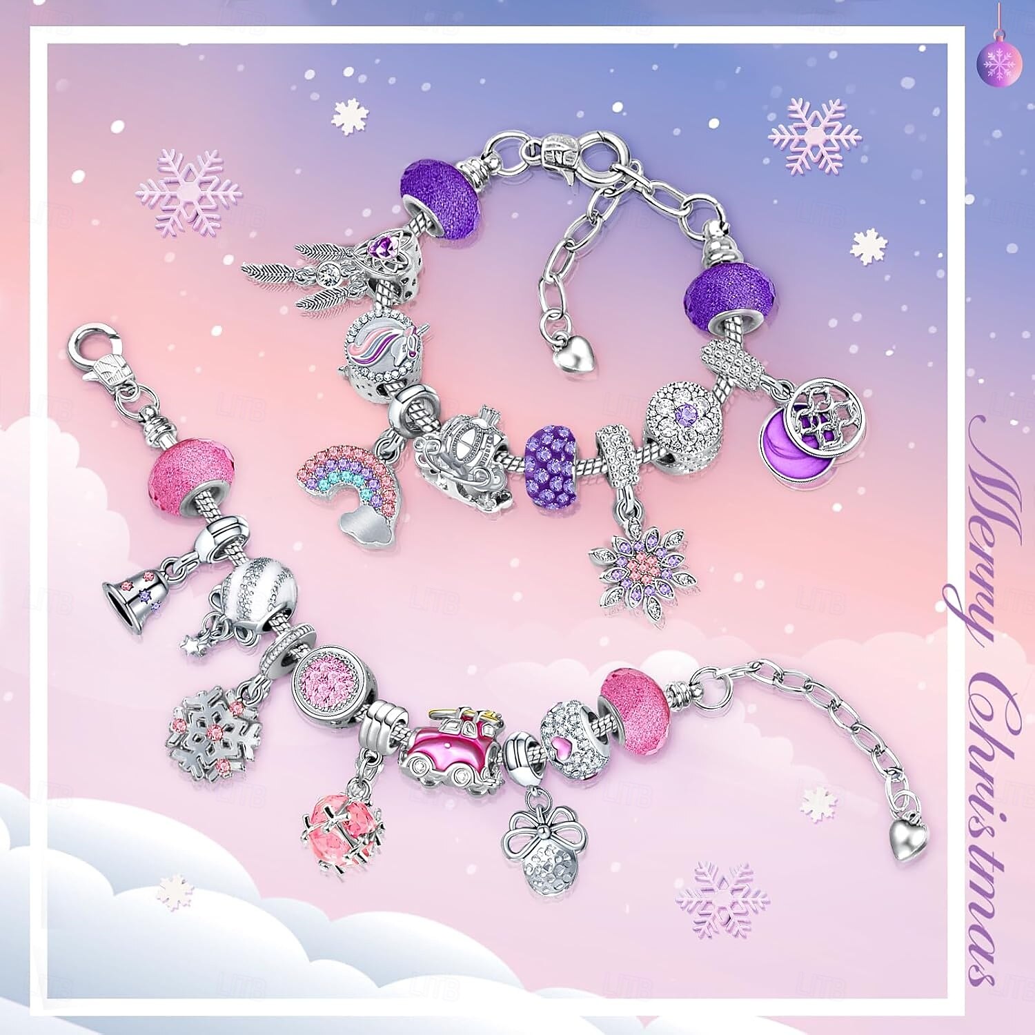 Bransoletki z kalendarzem adwentowym na Boże Narodzenie 2025 dla dziewcząt, 24-dniowy zestaw do samodzielnego tworzenia biżuterii z 22 koralikami i 2 regulowanymi bransoletkami, prezent odliczający 2025 - $28.99 –P8