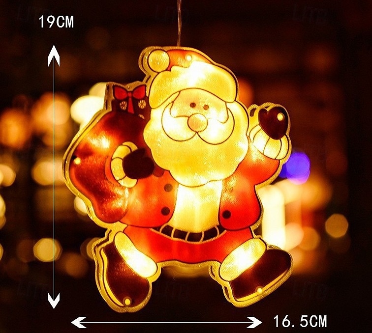 Christmas Window Decoration Lights, Christmas Indoor Hanging Decorative Lights, Lighted Snowman Santa Claus Xmas Trees Lights for Christmas Party Home Decor, Battery Operated 2025 - CAD $14.99 –P3