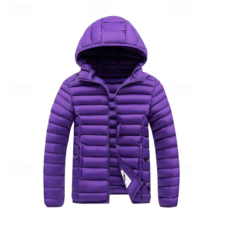 Pánské Zimní kabát Puffer bunda Polstrovaná bunda Kapsy Polyester Dovolená Denní nošení Rande Standardní Módní Na běžné nošení Pohodlné Zahřívací Zima Plná / Jednobarevná Tmavě šedá Černá Bílá Žlutá 2026 - $51.99 –P16