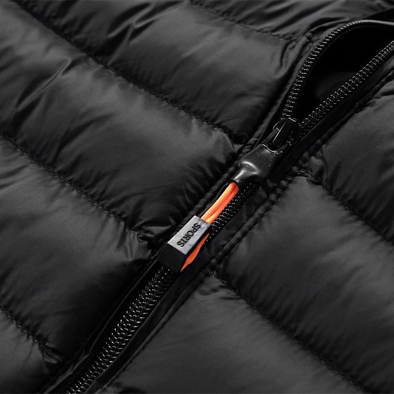 Pánské Zimní kabát Puffer bunda Polstrovaná bunda Kapsy Polyester Dovolená Denní nošení Rande Standardní Módní Na běžné nošení Pohodlné Zahřívací Zima Plná / Jednobarevná Tmavě šedá Černá Bílá Žlutá 2026 - $51.99 –P6