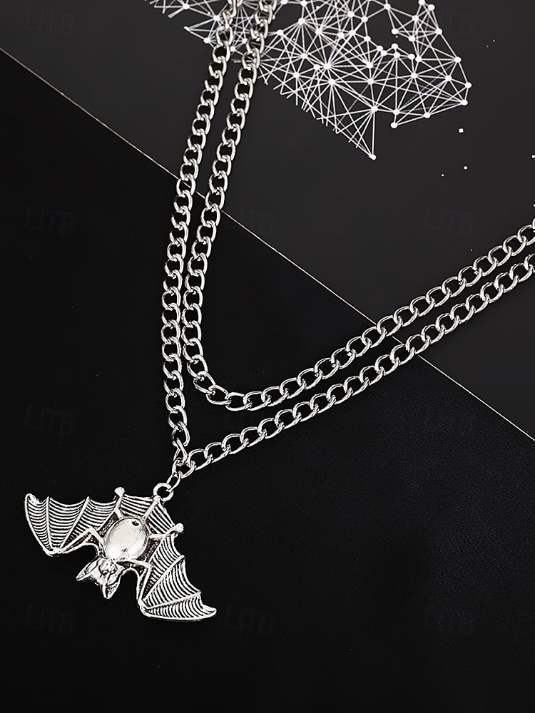 Collier pendentif chauve-souris gothique pour femme - ras de cou vintage en argent pour fêtes costumées, cosplay et mode sorcière de 2025 ? $7.99 –P11