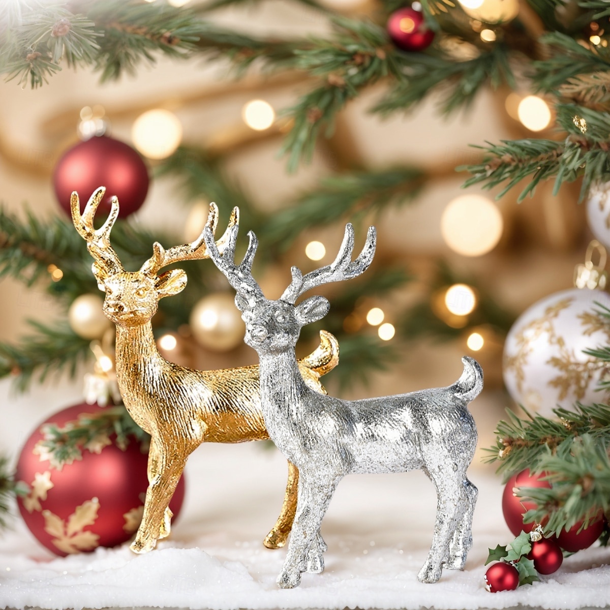 3 st mini julkonstfigurer i färgglada harts för inomhusdekorationer för julstämning och miniatyrlandskap 2025 - $12.04 –P6