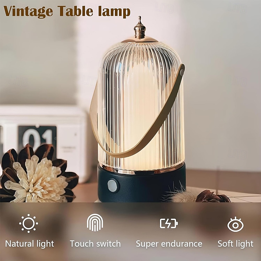 Vintage Table LampPortable Cordless Lamp Touch Control Stepless Dimmer Rechargeable LED Birdcage Lamp Dimmable Flame Light for Home Bedroom Outdoor Nursery Camping Gift 2026 - $41.99 –P9