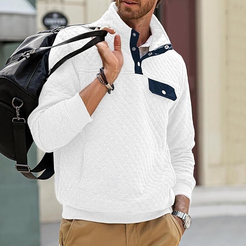Homens Moletom Moletom Waffle Moletom com capuz Adamascado Preto Branco Verde Cinzento Colarinho Clerical Tecido Patchwork Desportos e Ar livre Casual Diário Roupa de rua Legal Roupa de Esporte de 2025 por $27.99 –P4