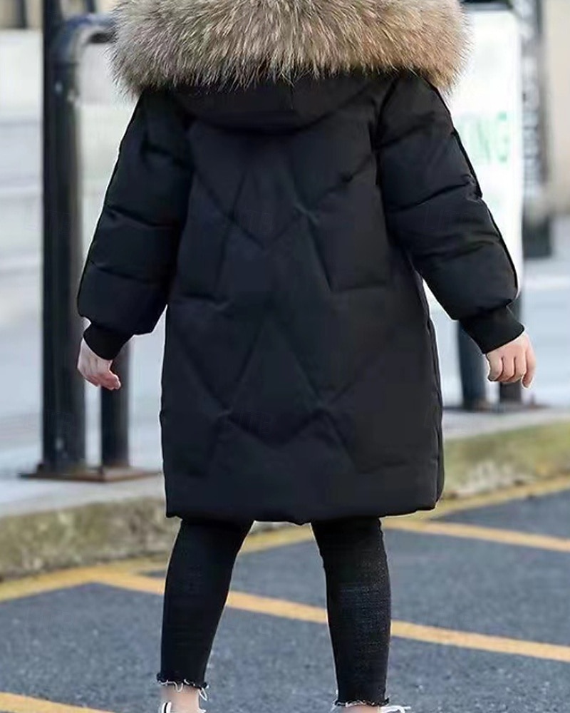 Copii Fete Jos Culoare solidă Modă Γούνινος Γιακάς Fermoar Buzunar Școală Palton Îmbrăcăminte exterioară 4-12 ani Iarnă Negru Roz Îmbujorat Roșu-aprins 2025 - $35.99 –P18