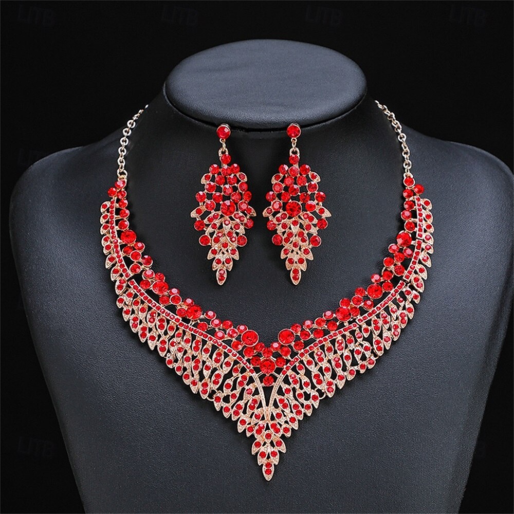 Parure de bijoux 2 Chrome 1 Collier Boucles d'oreilles Femmes Élégant ancien Mode Le style rétro Classique Parure de Bijoux Pour Mariage Soirée robe demoiselle d honneur de 2025 ? $19.99 –P5