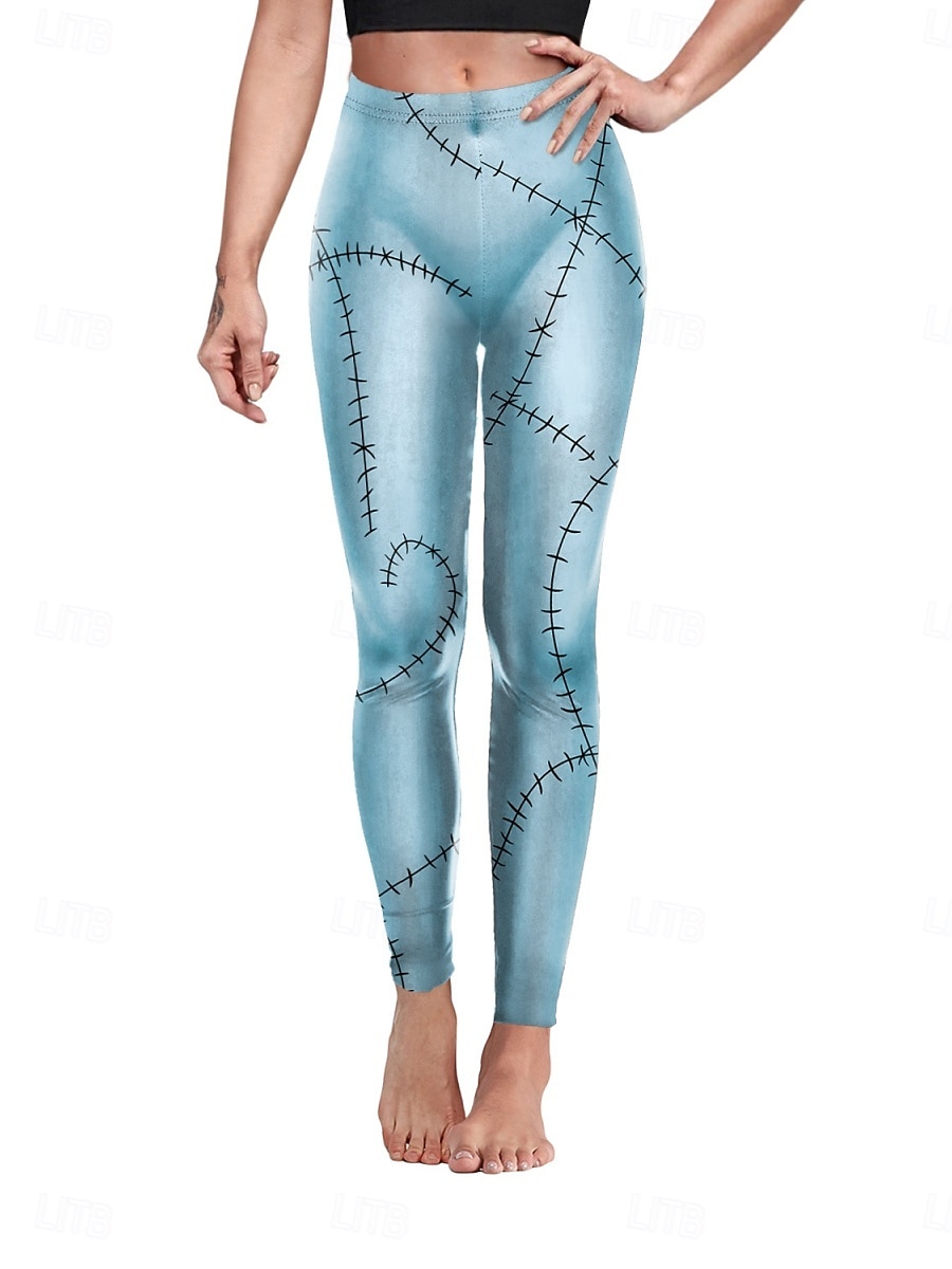 női harisnyanadrágok leggings kidörzsölődésgátló rövidnadrágok punk hétköznapi teljes hosszúságú magas derekú grafikus nyomtatás magas derekú kényelem légáteresztő nagy rugalmasságú mindennapi ünnep fesztivál fekete királykék kék 2025 - $19.99 –P5