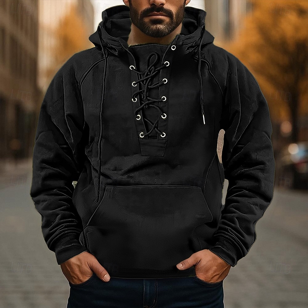 Per uomo Felpa con cappuccio Nero Verde militare Blu Cachi Grigio Con Cappuccio Semplice Allacciato Tasca Sport & Outdoor Quotidiano Ferie Poliestere Streetwear Essenziale Casual Primavera Autunno del 2026 a $36.99 –P3