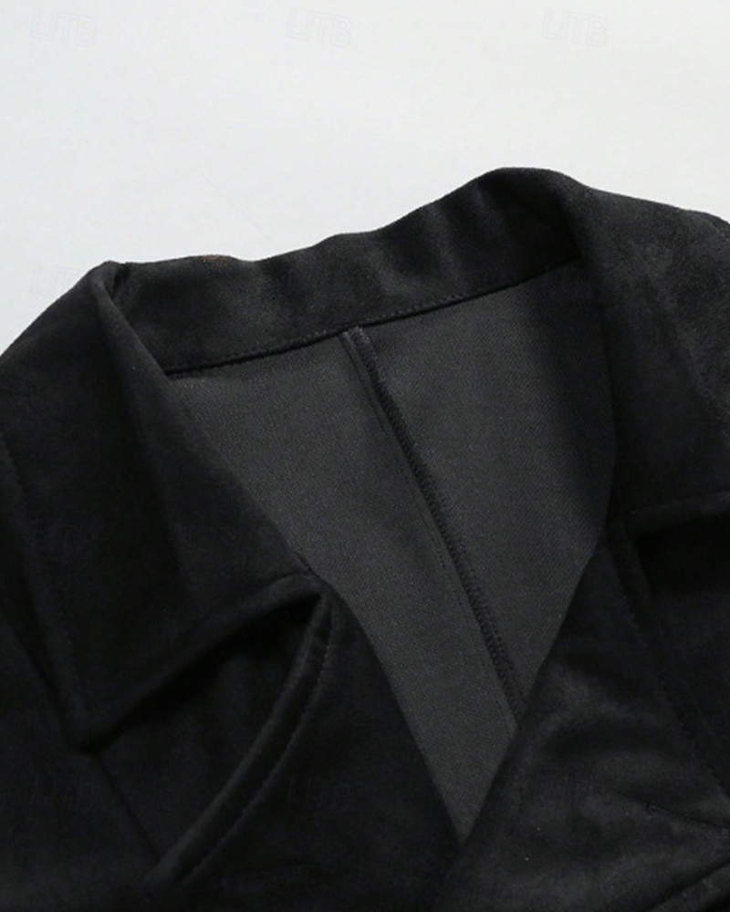 Ανδρικά Veste Γιλέκο Gilet Διακοπές Πάρτι Επιχείρηση Μοντέρνα Καθημερινό Άνοιξη Φθινόπωρο Κουμπιά Πολυεστέρας Άνετο Σκέτο Σταυρωτό Πέτο Κανονικό Μαύρο Βαθυγάλαζο Καφέ Γιλέκο 2025 - $32.99 –P8