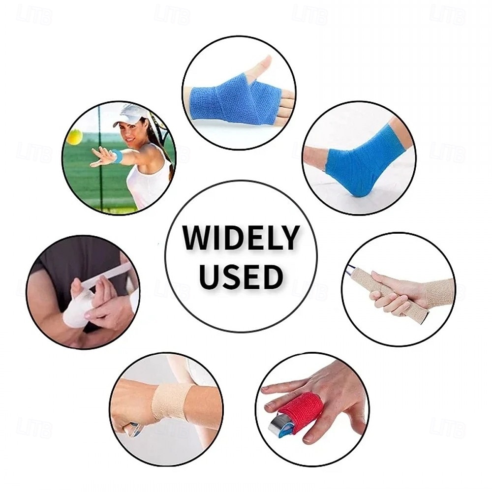 fasce elastiche sportive autoadesive colorate, fasce di supporto flessibili per ginocchia, dita, caviglie, polsi, spalle e articolazioni, protezione muscolare e prevenzione degli infortuni del 2025 a $3.49 –P16