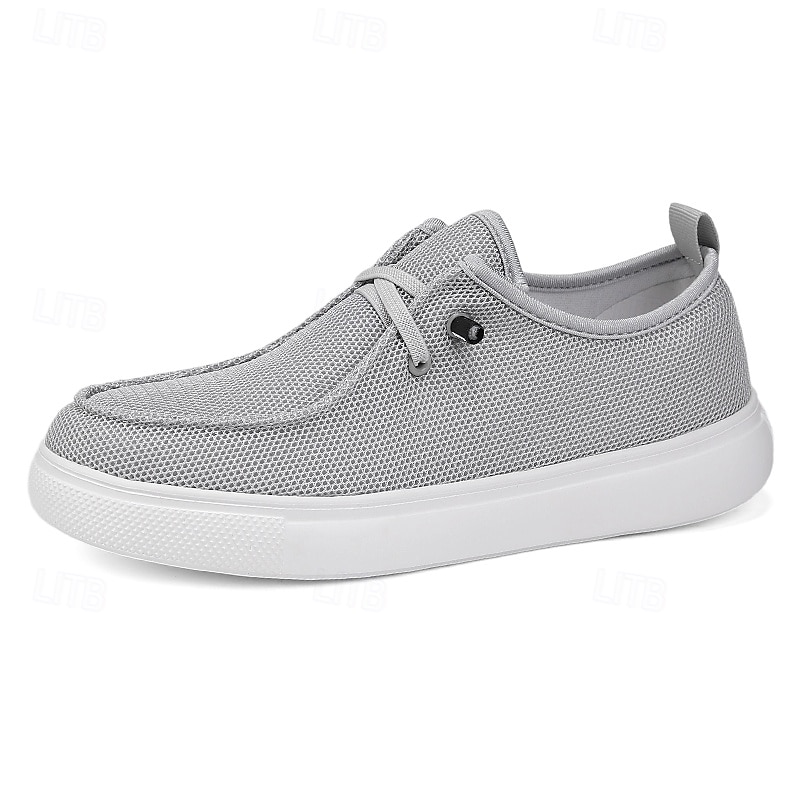 Per uomo Scarpe Casual Camminata Casual Tessuto Confortevole Antiscivolo Traspirante Allacciatura Nero Bianco Grigio Primavera Autunno Inverno del 2026 a $34.99 –P1