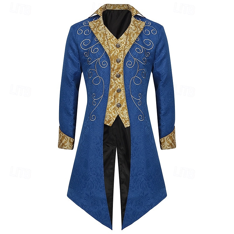 Medieval Renaissance Steampunk Coat Tailcoat Outerwear Prince Vampire Nobleman Fancy Dress Men's Halloween Carnival Performance LARP Ren Faire Adults Vest 2025 - $53.99 –P1
