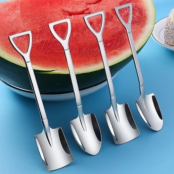 4 cucchiai a pala in acciaio inossidabile, mini cucchiaini da dessert a pala creativi e carini, stoviglie in acciaio inossidabile per la casa per anguria, gelato, coppie del 2025 a $8.99 –P2