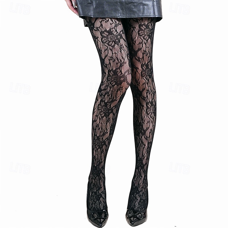 2025年 女性用ハロウィン柄網タイツ - 蜘蛛の巣、ドクロ、ゴシックデザインの黒の透けパンスト。魔女、吸血鬼、不気味なパーティー衣装にぴったりのセクシーなコスチュームストッキング。 コレクション – $9.99 –P9