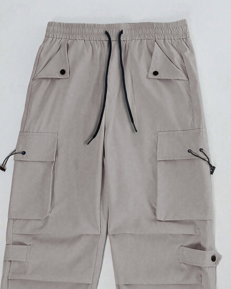 Per uomo Pantaloni Cargo Pantaloni Coulisse Elastico in vita Multi-tasche Semplice Indossabile All'aperto Quotidiano Campeggio & Escursionismo Moda Classico Nero Verde militare del 2025 a $25.99 –P8