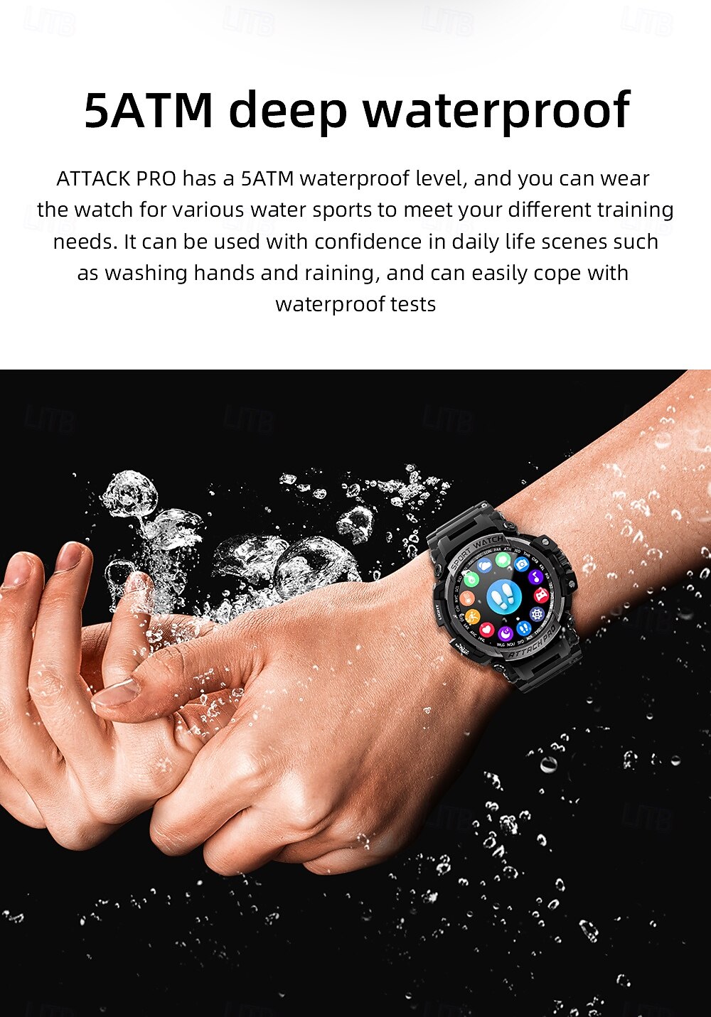 LOKMAT ATTACK PRO Умные часы 1.32 дюймовый Смарт Часы Bluetooth Педометр Напоминание о звонке Датчик для отслеживания сна Совместим с Android iOS Женский Мужчины 2025 - $49.99 –P5