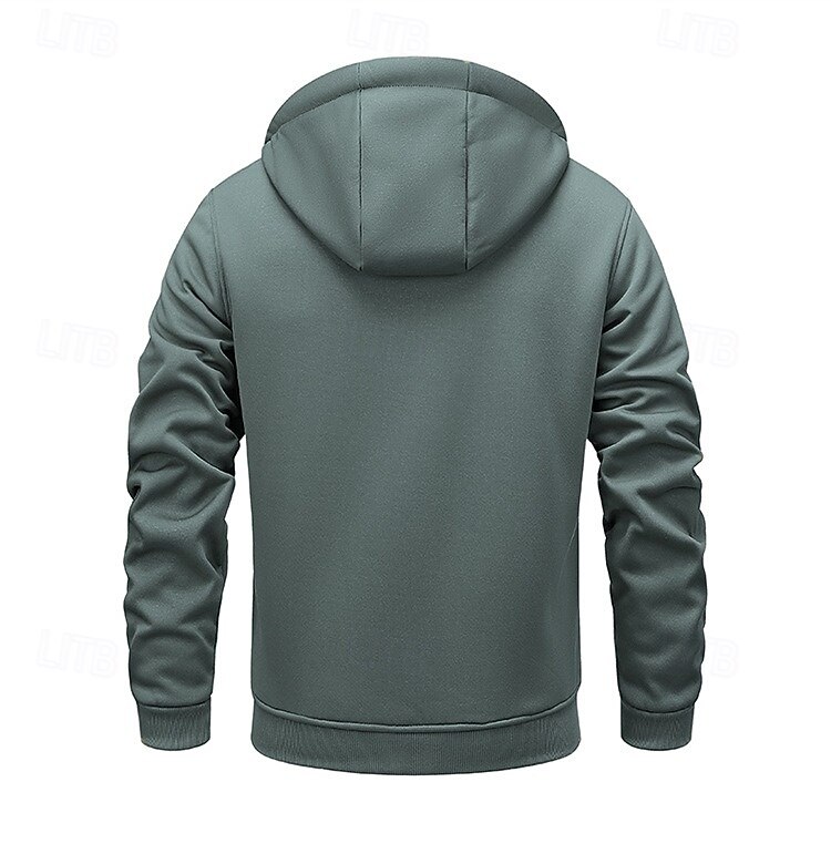 Per uomo Felpa con cappuccio Felpa con cappuccio a zip intera Felpa con cappuccio in pile Felpa con cappuccio foderata in pile Giallo Verde militare Cachi Grigio scuro Con Cappuccio Semplice Patchwork del 2025 a $39.99 –P5