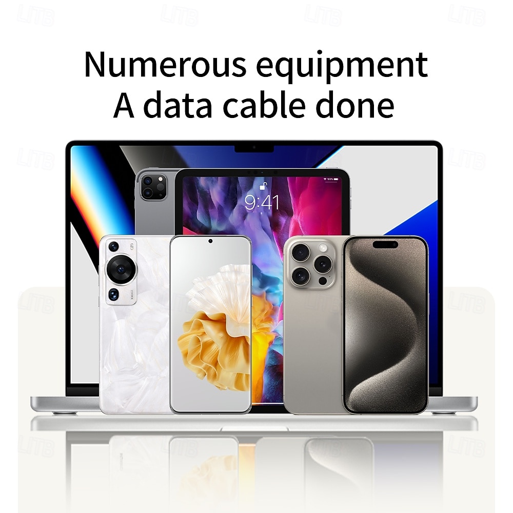 Cabo de carregamento super rápido com tela de 240 W, cabo de dados com mola para iPhone, Huawei, Xiaomi, Samsung, cabo de carregamento 4 em 1 tipo C para tipo C de 2025 por $14.99 –P8