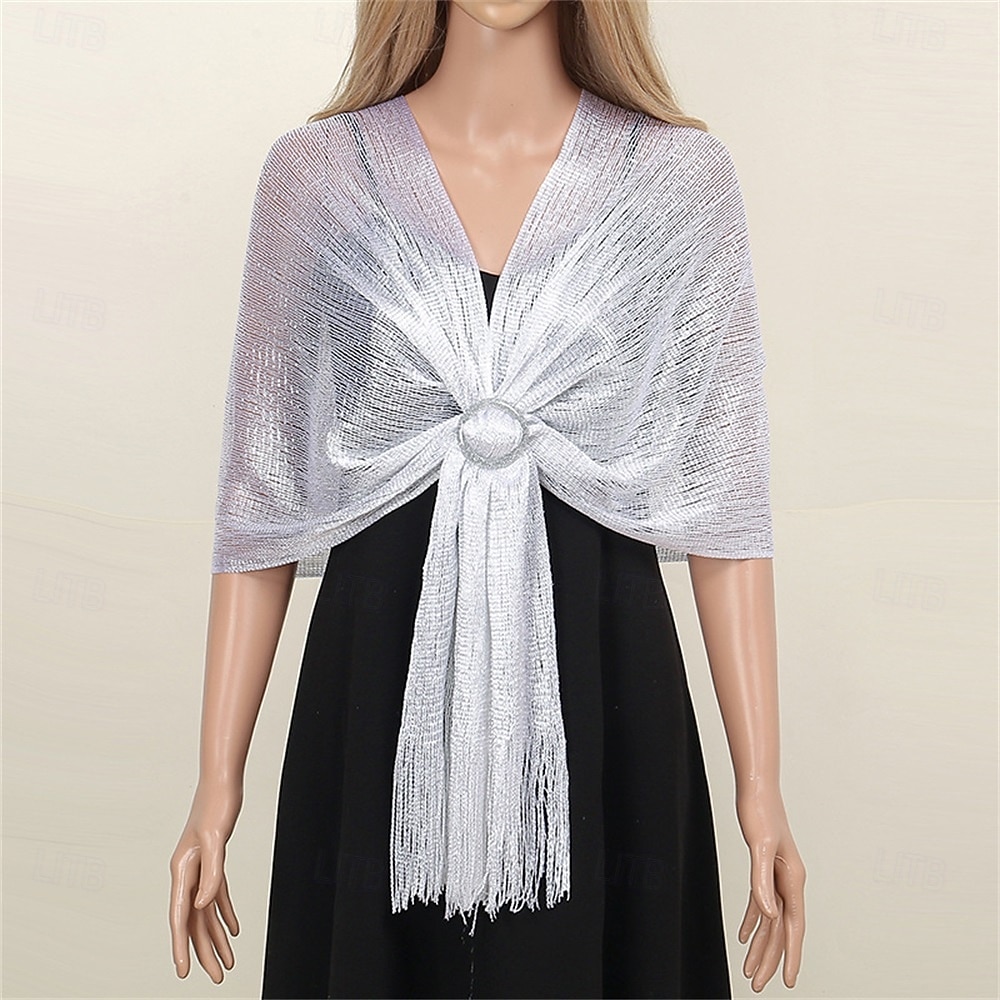 sjal og sjal til aftenkjoler - kvinner glitrende bryllup formelt elegant pashminasjal for kvinner 2025 - $23.99 –P11