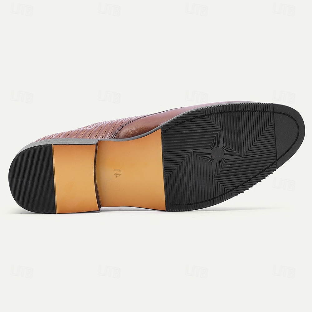 Chaussures richelieu à lacets en cuir de vachette marron pour homme, idéales pour les mariages, le bureau et les événements formels. de 2026 ? $119.99 –P6
