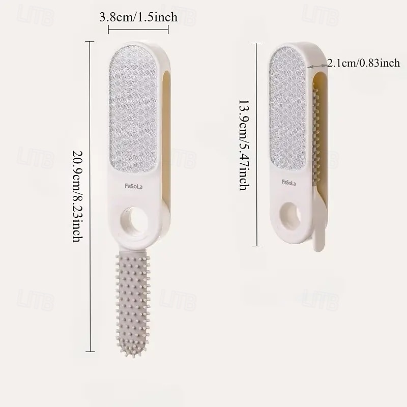 2-in-1-Nano-Glasfuß &Fußfeile zum Entfernen von Peelings &Massagebürste mit ergonomischem Griff, langlebiger Kunststoff, manueller Rasierer in Hellbeige für glatte Füße, Hände, Ellbogen und Knie 2025 - $8.99 –P11