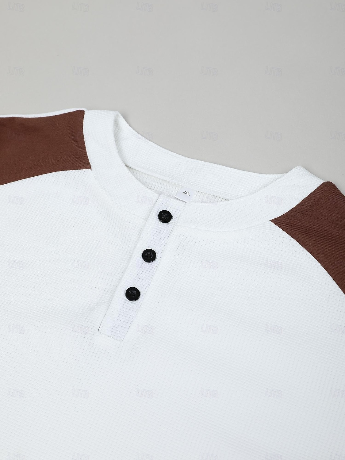 Herren Waffel-Henley-Hemd T-Shirt Langarm Henley Herbst Frühling & Herbst Farbblock Mode Designer Basic Patchwork Urlaub Straße Lässig Schwarz Weiß Burgunderrot Top T-Shirt für Herren 2025 - $20.99 –P10