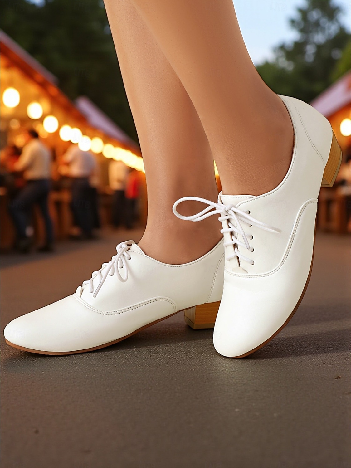 scarpe oxford stringate da donna nere - scarpe eleganti retrò con tacco basso per look da festival della birra, Oktoberfest, eventi autunnali e stile retrò casual del 2026 a $46.99 –P4