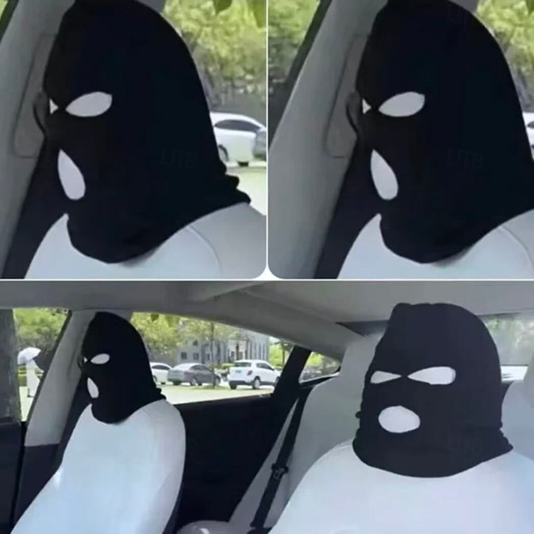 2 kpl henkilökohtainen hauska hattu auton istuimen päänsuojaan, universaalit auton niskatuen suojat, hauska persoonallisuus auton sisustuskoristeet, musta &valkoinen 2026 - $12.99 –P7