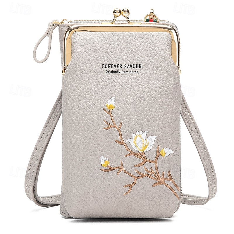 Portafoglio a tracolla da donna con porta cellulare, elegante mini borsa a tracolla ricamata, borsa da donna multifunzionale, piccola borsa a tracolla alla moda casual per l'uso quotidiano del 2025 a $17.49 –P13
