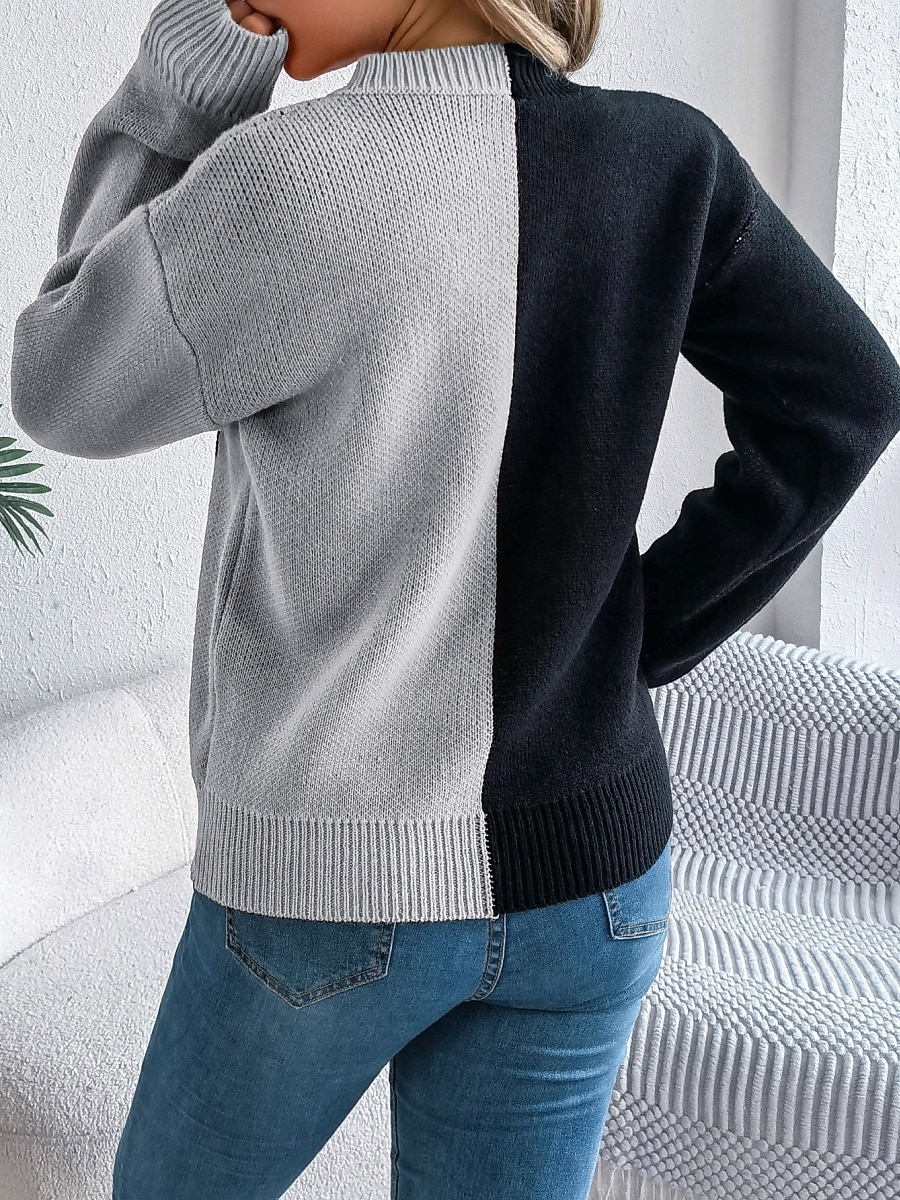 Maglione da donna Halloween con zucca casual morbido grafica colletto a coste maniche lunghe top regolari lavorato a maglia arancione khaki autunno inverno pre-autunno del 2025 a $31.99 –P14