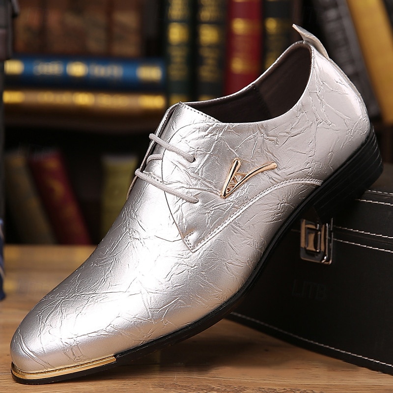 scarpe eleganti da uomo con lacci in vernice viola lucida – calzature formali audaci per feste e spettacoli teatrali del 2025 a $42.99 –P11