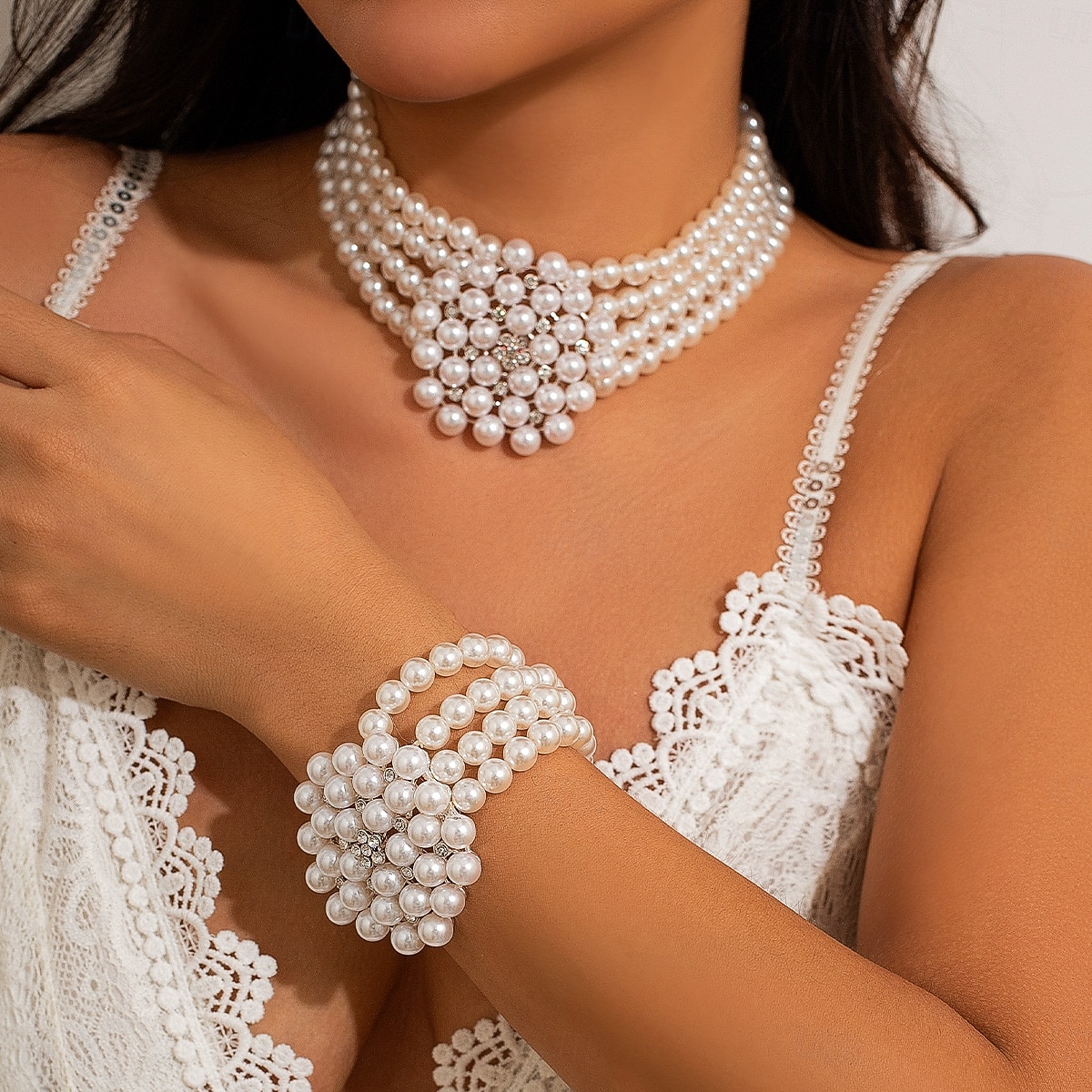 Naisten helmikaulakoru ja rannekorusetti, vintage-tyylisiä gatsby-koruja juhliin ja 1920-luvun teemaisiin tapahtumiin 2026 - $11.99 –P1