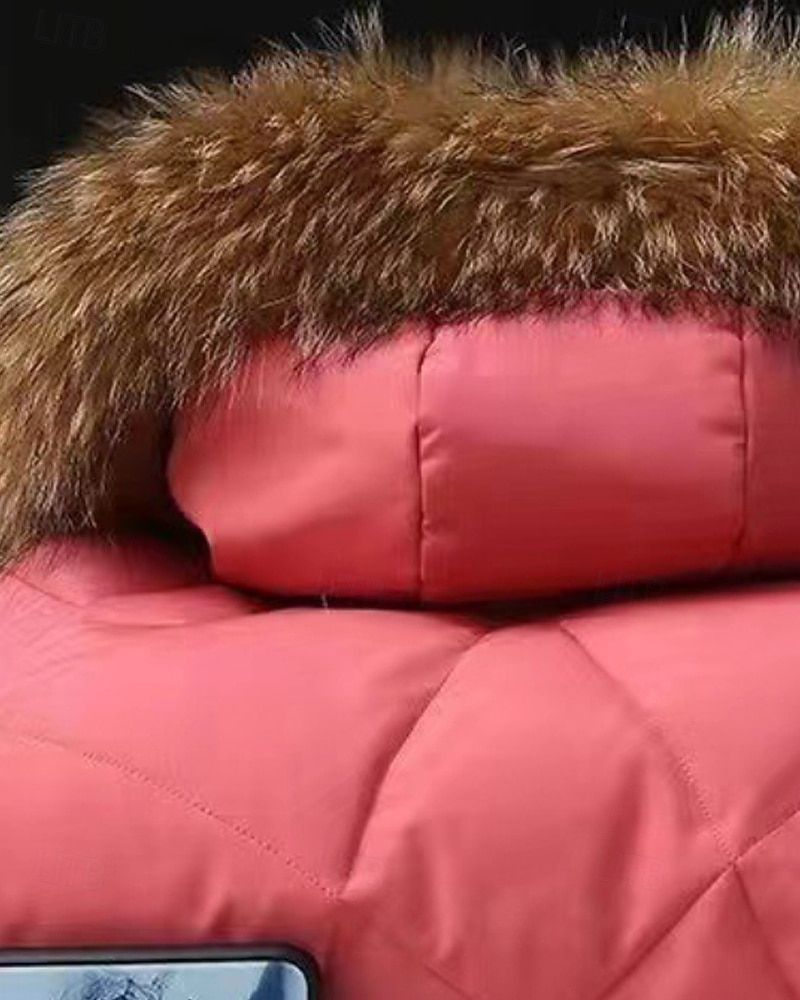 Copii Fete Jos Culoare solidă Modă Γούνινος Γιακάς Fermoar Buzunar Școală Palton Îmbrăcăminte exterioară 4-12 ani Iarnă Negru Roz Îmbujorat Roșu-aprins 2025 - $35.99 –P6