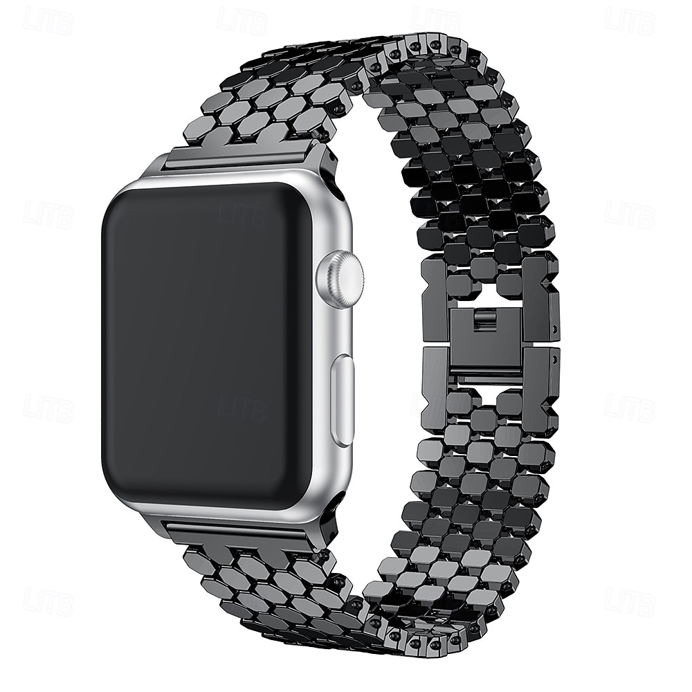 Compatible with Apple Watch band 38mm 40mm 41mm 42mm Women Luxury Women Men Alloy Strap Replacement Wristband for iwatch Series 9 8 7 6 5 4 SE 2026 - $21.99 –P5