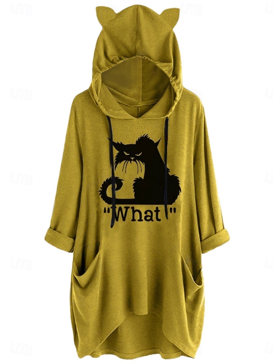 Femmes Sweat à capuche Uni Streetwear Occasionnel manche longue À capuche Hauts Réguliers Rue Fête Avec Poches Imprimé Jaune Rose Claire Bleu Gris Automne Hiver de 2025 ? $22.99 –P6