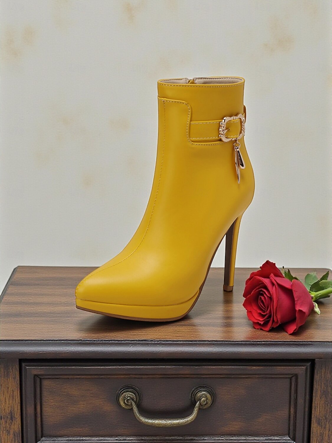 Botas femininas de salto alto com fivela decorativa - elegantes botas de salto agulha com bico fino para uso casual de negócios e moda urbana de 2025 por $54.99 –P8
