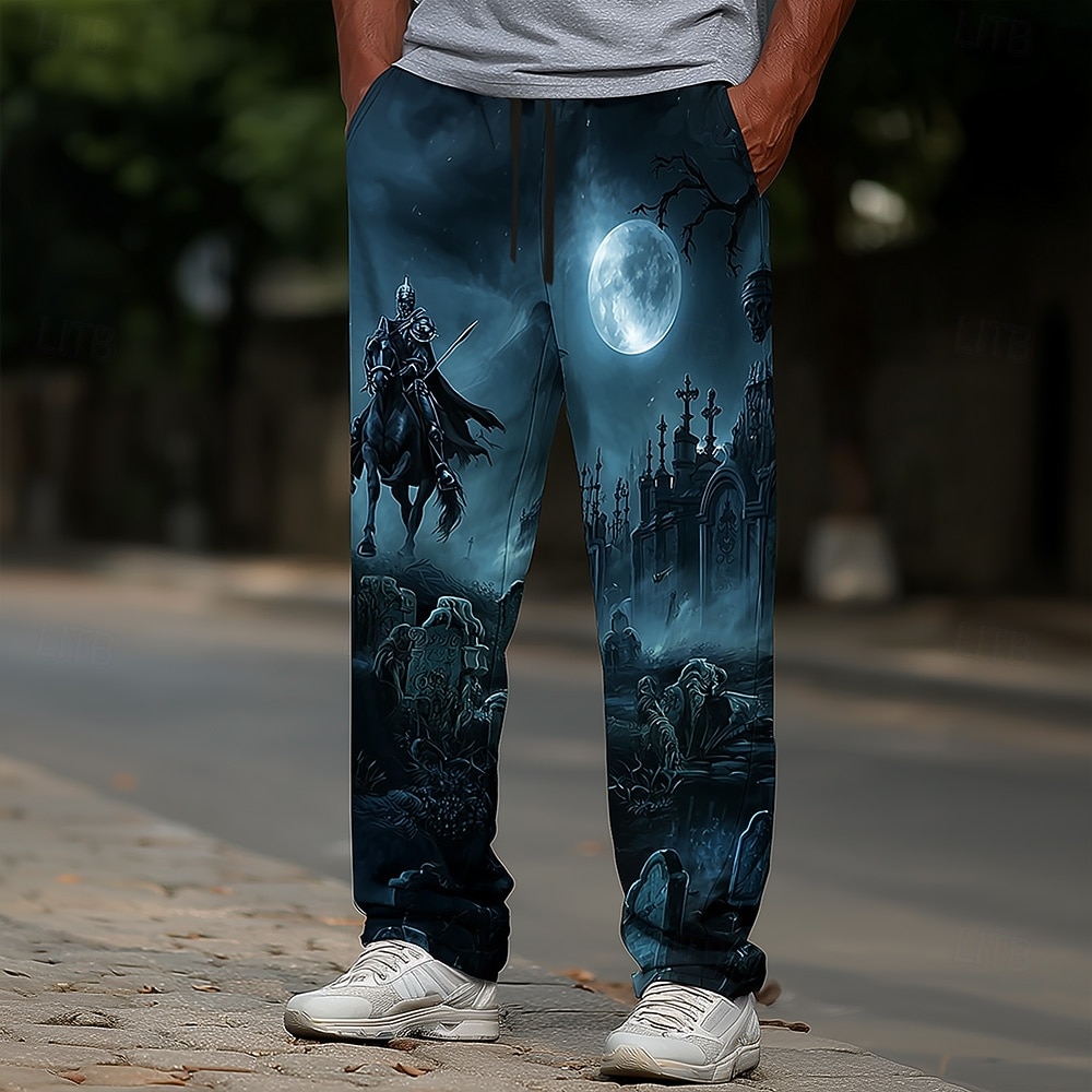 Halloween Homens Trajes da Noite das Bruxas Cavaleiro sem Cabeça Calças Calças largas Calça casual Cintura Média Casual Feriado Cintura elástica com cordão Calças de linho com bolsos Primavera Outono de 2025 por $25.99 –P1