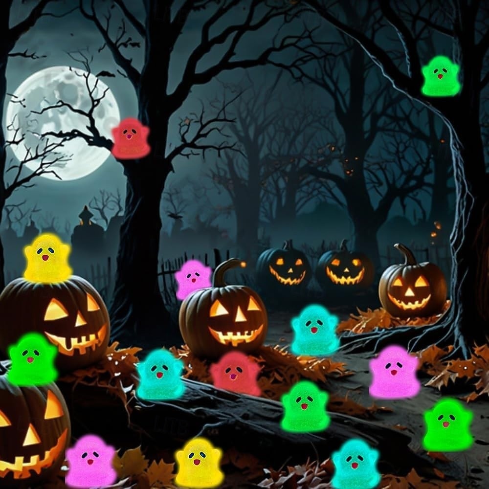 70 ks halloweenských miniaturních pryskyřičných sošek duchů, nočních světel, roztomilých miniaturních sošek duchů, halloweenských miniaturních doplňků do krajiny, venkovní dekorace, doplňků do hraček 2025 - $15.99 –P8
