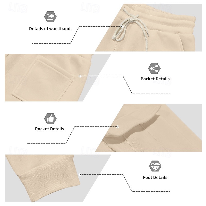 Homens Calças Esportivas Calças de lã Corredor Calças de inverno Calça de moletom cargo Com Cordão Bolsos Cintura elástica Tecido Conforto Quente Esportes Diário Moda Casual Preto Branco de 2025 por $18.99 –P6