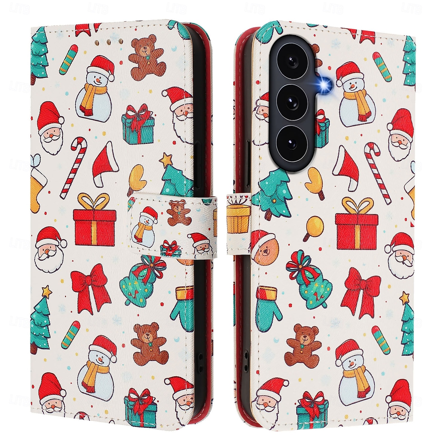 telefone Capinha Para Samsung Galaxy S25 Ultra S24 Ultra S23 Ultra A72 A52 Capa traseira Com Suporte com pulseira Slot para cartão Natal PC de 2025 por $10.99 –P2