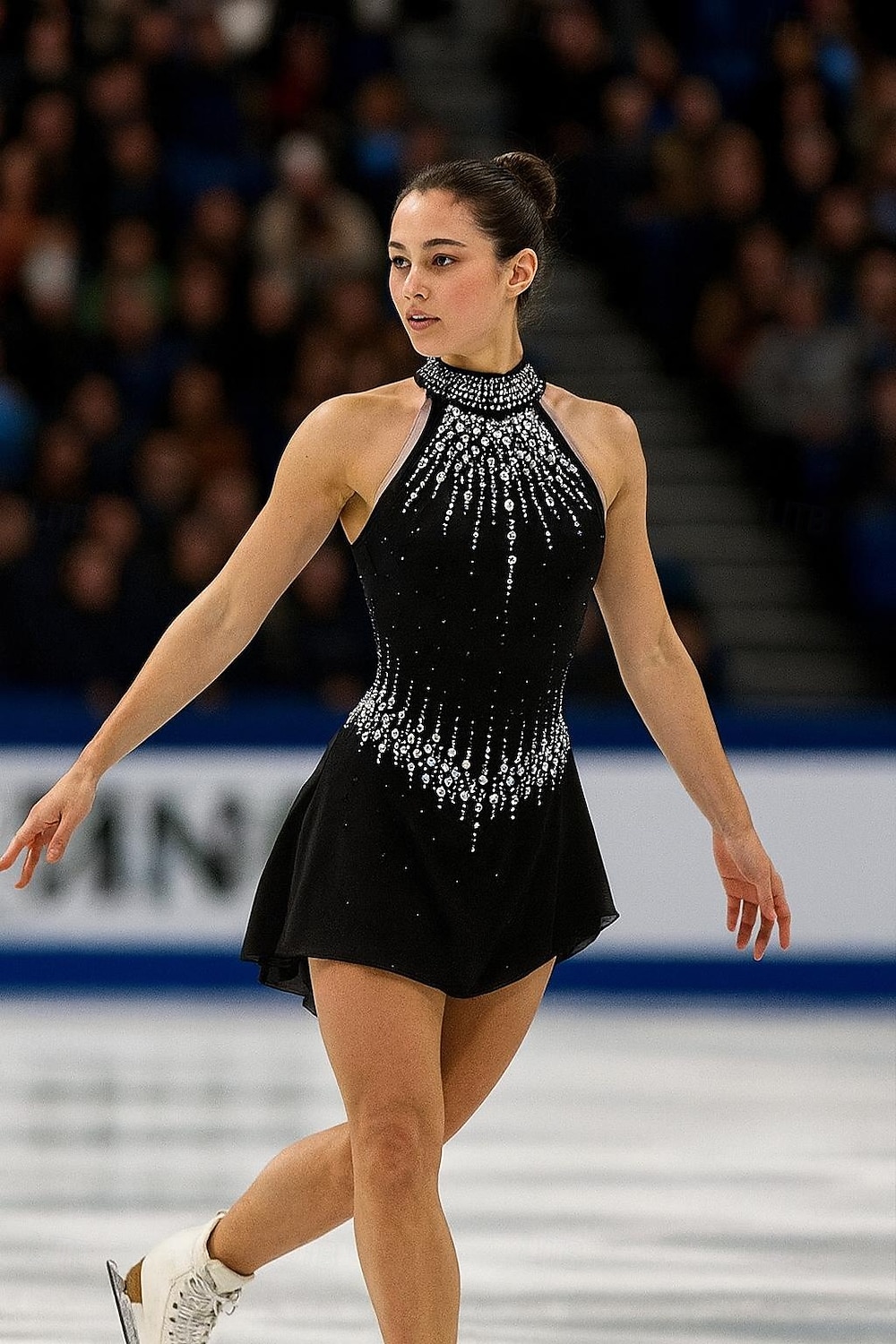 Abito da pattinaggio artistico Per donna Ragazze Pattinaggio sul ghiaccio Vestito Nero Patchwork Rete Alta elasticità Allenamento Competizione Vestiti da pattinaggio sul ghiaccio Classico Cristallo del 2026 a $192.99 –P2