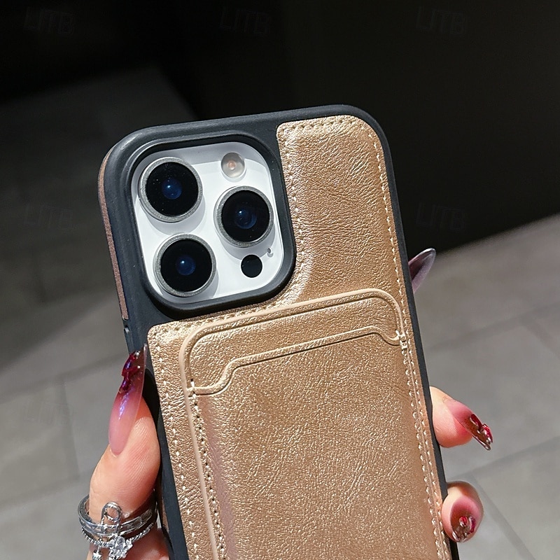telefon Etui Til iPhone 17 Pro Max 17 Air 16 15 14 Pro Max Plus 16e 13 Pro Max Bakdeksel Magnetisk Kortspor Støtsikker Kontor / Bedrift TPU PU lær 2026 - $20.99 –P3