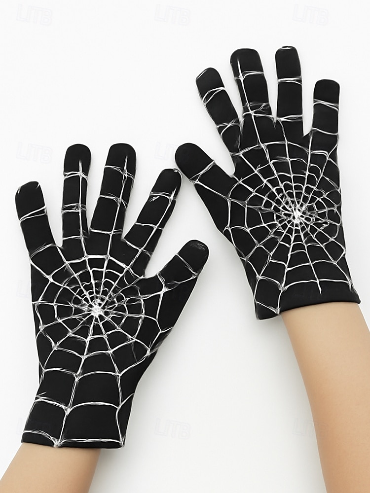 Gants d'Halloween en toile d'araignée pour homme – accessoire de costume de cosplay extensible pour fête, jeu de rôle et vie nocturne de 2025 ? $11.99 –P8