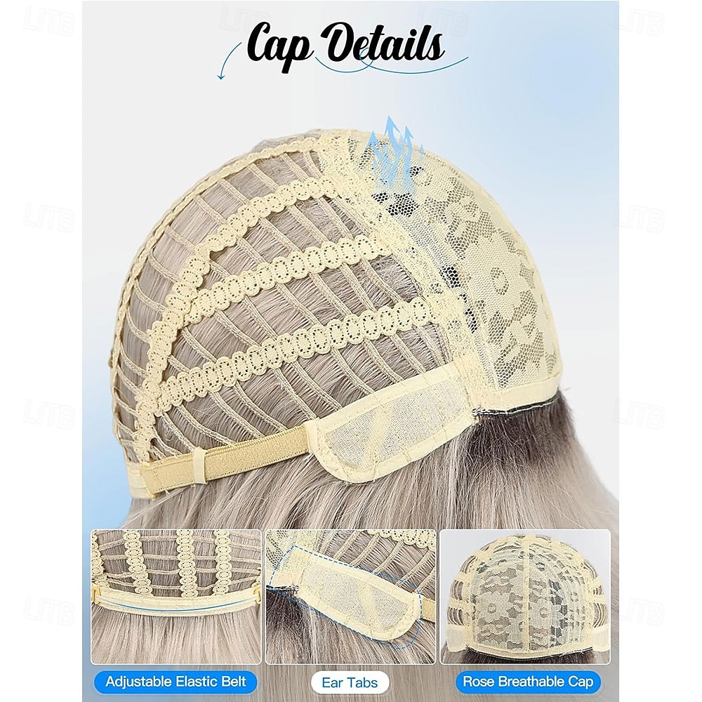 Bob Wigs for Women Synthetic Wig with Fringe Grey Color 2026 - $21.99 –P5