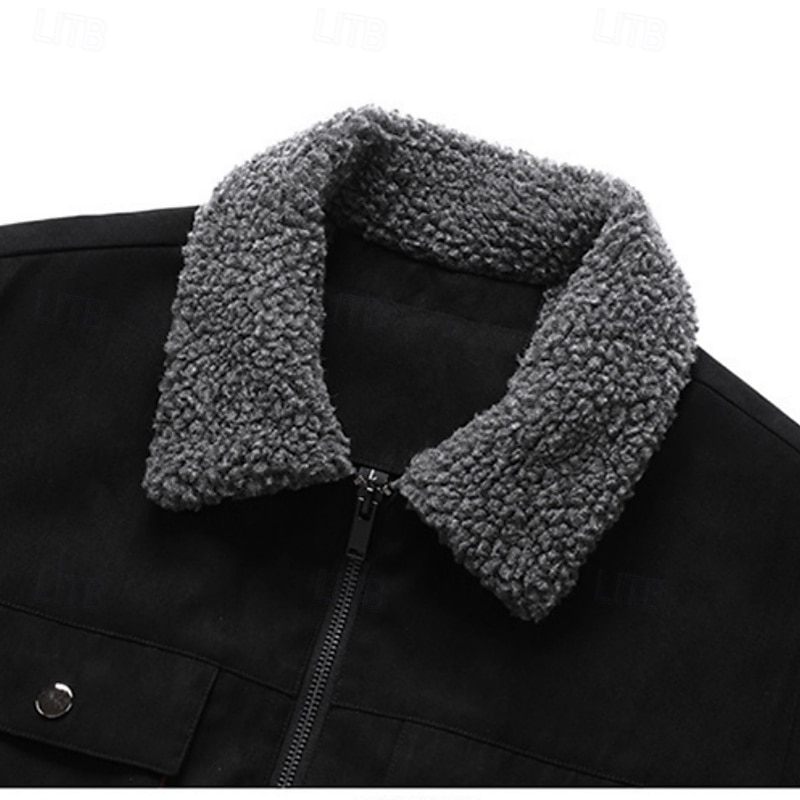 Per uomo Giacca in finta pelle scamosciata Giacca Sherpa Giacca in Camoscio Marrone Casuale Quotidiano Calore Termico Tasca Autunno Inverno Attivo Vintage Regolare Nero Caffè Grigio Giacca del 2025 a $45.99 –P6