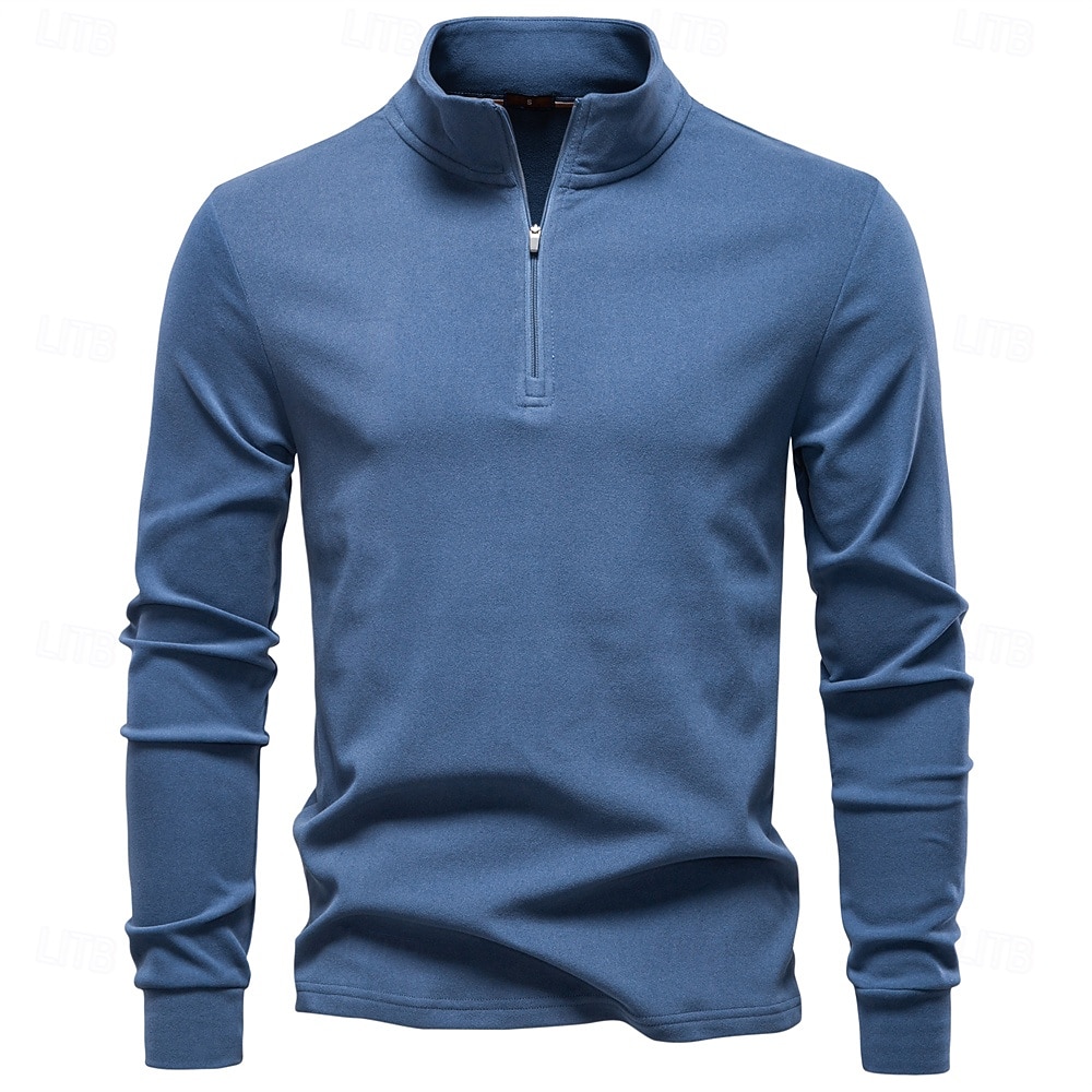 Per uomo Felpa con zip corta Nero Blu marino Blu Verde Cachi Collo Alto Semplice Lavoro Sport & Outdoor Casuale senza stampa Cool Casual Maglione Primavera Autunno Abbigliamento Felpe con cappuccio del 2026 a $26.99 –P9