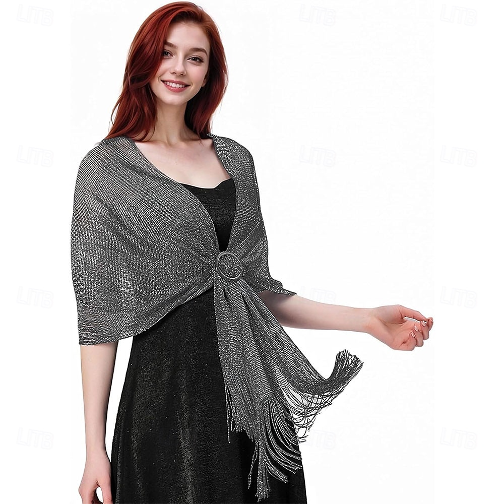 sjal og sjal til aftenkjoler - kvinner glitrende bryllup formelt elegant pashminasjal for kvinner 2025 - $23.99 –P6