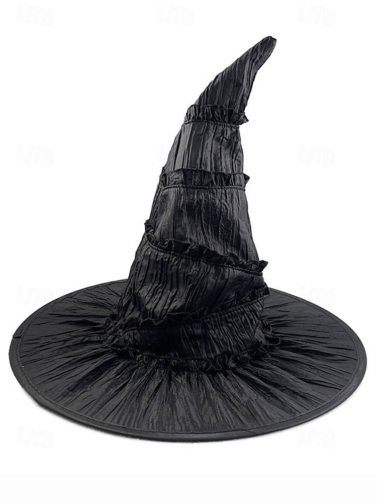 Halloween-heksehatt til dame – klassisk svart spiss trollmannshatt til kostymefest, cosplay og festlig utkledning 2025 - $11.99 –P5