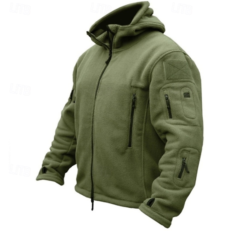 Per uomo Felpa con cappuccio Felpa con cappuccio a zip intera Felpa con cappuccio in pile Felpa con cappuccio tattica Nero Verde militare Cachi Grigio Con Cappuccio Semplice Tasca Sport & Outdoor del 2025 a $27.99 –P5